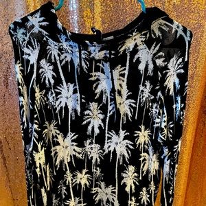 H&M- Palm tree hoodie size small. Black & White